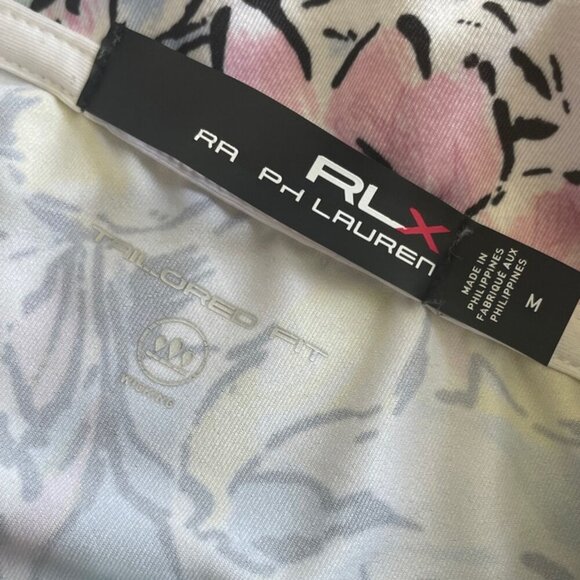 Ralph Lauren RLX Shirt Golf Tailored Fit Floral Sz M Wicking Tennis Golf Sport - Picture 2 of 16